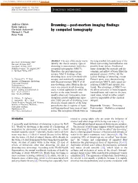 Drowning—Post-Mortem Imaging Findings by Computed Tomography