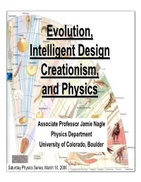 Evolution, Intelligent Design Creationism, and Physics