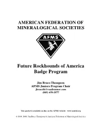 Future Rockhounds of America Badge Program