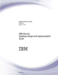 IBM Informix Database Design and Implementation Guide