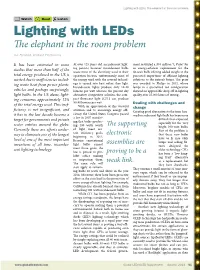 Lighting with Leds: the Elephant in the Room Problem