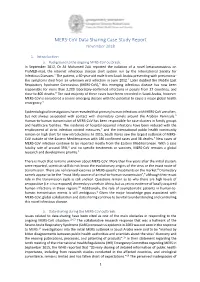 MERS-Cov Data Sharing Case Study Report November 2018