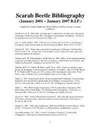 Scarab Beetle Bibliography (January 2001 – January 2007 R.I.P.)