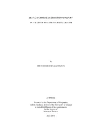 Spatial Patterns of Sediment Transport