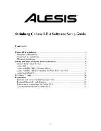 Steinberg Cubase LE 4 Software Setup Guide
