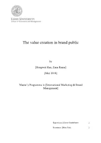The Value Creation in Brand Public