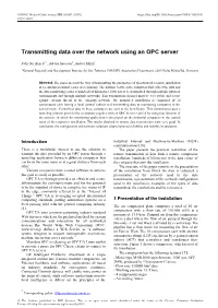 Transmitting Data Over the Network Using an OPC Server