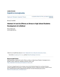 Abstract Art and Its Effects on Stress in High School Students: Development of a Method
