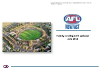 Anthony Brooks – Facilities Manager on Anthony.Brooks@Aflnswact.Com.Au Or 0404 022 104 for a Copy of Our Facility Funding Guidelines