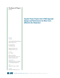 Fayette Power Project Unit 3 FGD Upgrade: Design and Performance for More Cost- Effective SO2 Reduction