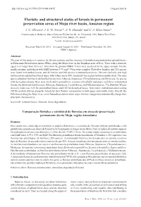 Floristic and Structural Status of Forests in Permanent Preservation Areas of Moju River Basin, Amazon Region J