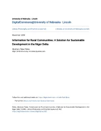 Information for Rural Communities: a Solution for Sustainable Development in the Niger Delta