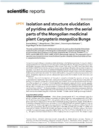 Isolation and Structure Elucidation of Pyridine Alkaloids from the Aerial