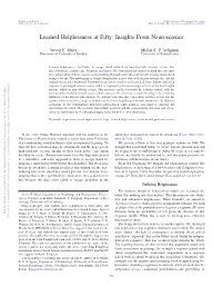 Learned Helplessness at Fifty: Insights from Neuroscience