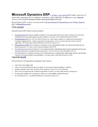 Microsoft Dynamics Erpis Enterprise Resource Planning (ERP)