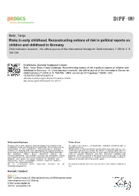 Risks in Early Childhood. Reconstructing Notions of Risk In