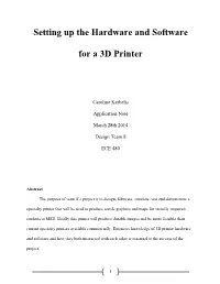 Setting up the Hardware and Software for a 3D Printer
