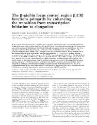 The -Globin Locus Control Region