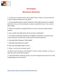 The Prophet (Discussion Questions)