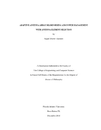 Adaptive Antenna Array Beamforming and Power Management