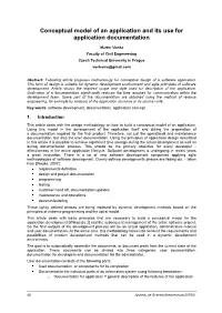Conceptual Model of an Application and Its Use for Application Documentation