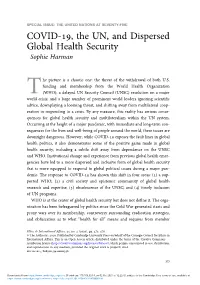 COVID- , the UN, and Dispersed Global Health Security