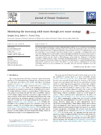 Minimizing the Increasing Solid Waste Through Zero Waste Strategy