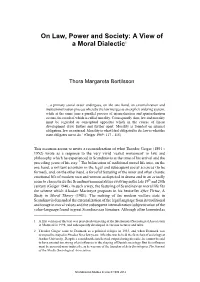 On Law, Power and Society: a View of a Moral Dialectic1