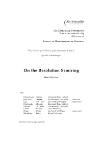 On the Resolution Semiring