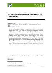 Position-Dependent Mass Quantum Systems and ADM Formalism