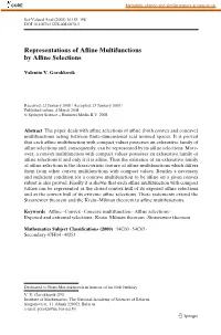 Representations of Affine Multifunctions by Affine Selections