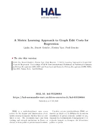 A Metric Learning Approach to Graph Edit Costs for Regression Linlin Jia, Benoit Gaüzère, Florian Yger, Paul Honeine