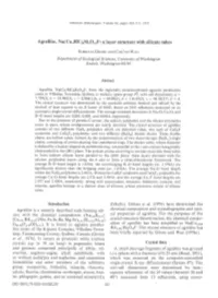 Agrellite, Na(Ca,RE)Rsinorof: a Layer Structure with Silicate Tubes