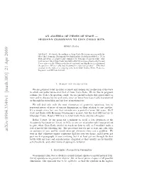 Arxiv:0904.3349V1 [Math.HO] 21 Apr 2009 an Audience of One, and He Would Interrupt Whenever There Was a Problem