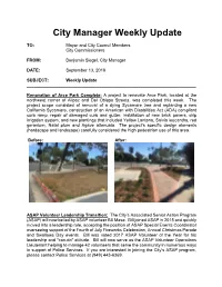 City Manager Weekly Update