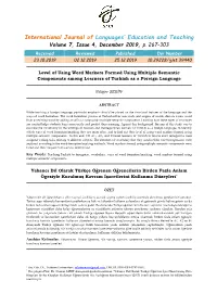 International Journal of Languages' Education and Teaching
