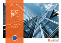 London Building Control Business Policy Document