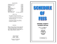 Schedule of Fees (PDF)