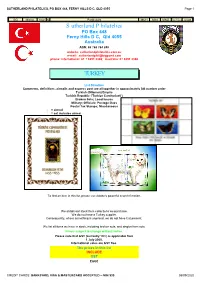 Sutherland Philatelics TURKEY