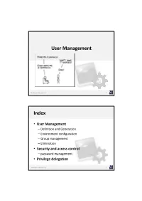 User Management Index