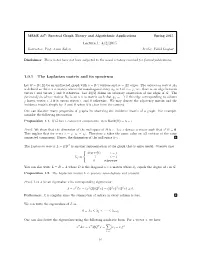 4/2/2015 1.0.1 the Laplacian Matrix and Its Spectrum
