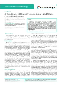 A Case Report of Neuroglycopenic Coma with Diffuse Cortical Involvement