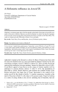 A Hellenistic Influence in Aeneid IX
