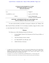 Chapter 11 ) VALARIS PLC, Et Al.,1 ) Case No