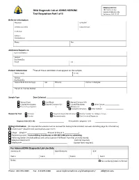 DNA Diagnostic Lab at JOHNS HOPKINS Test Requisition Part I of II