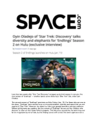 Less Than Two Weeks After "Star Trek Discovery" Wrapped up Its Third