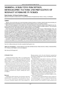 Mobbing, Subjective Perception, Demographic Factors And