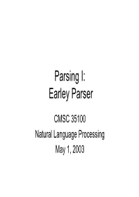 Parsing I: Earley Parser