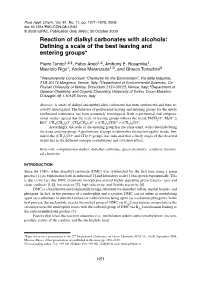Reaction of Dialkyl Carbonates with Alcohols: Defining a Scale of the Best Leaving and Entering Groups*