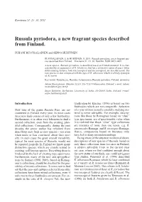 Russula Pyriodora, a New Fragrant Species Described from Finland